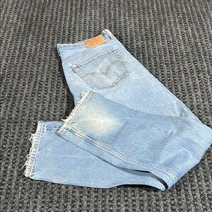 Levi's Blue Straight Denim with Vintage Distressed Style